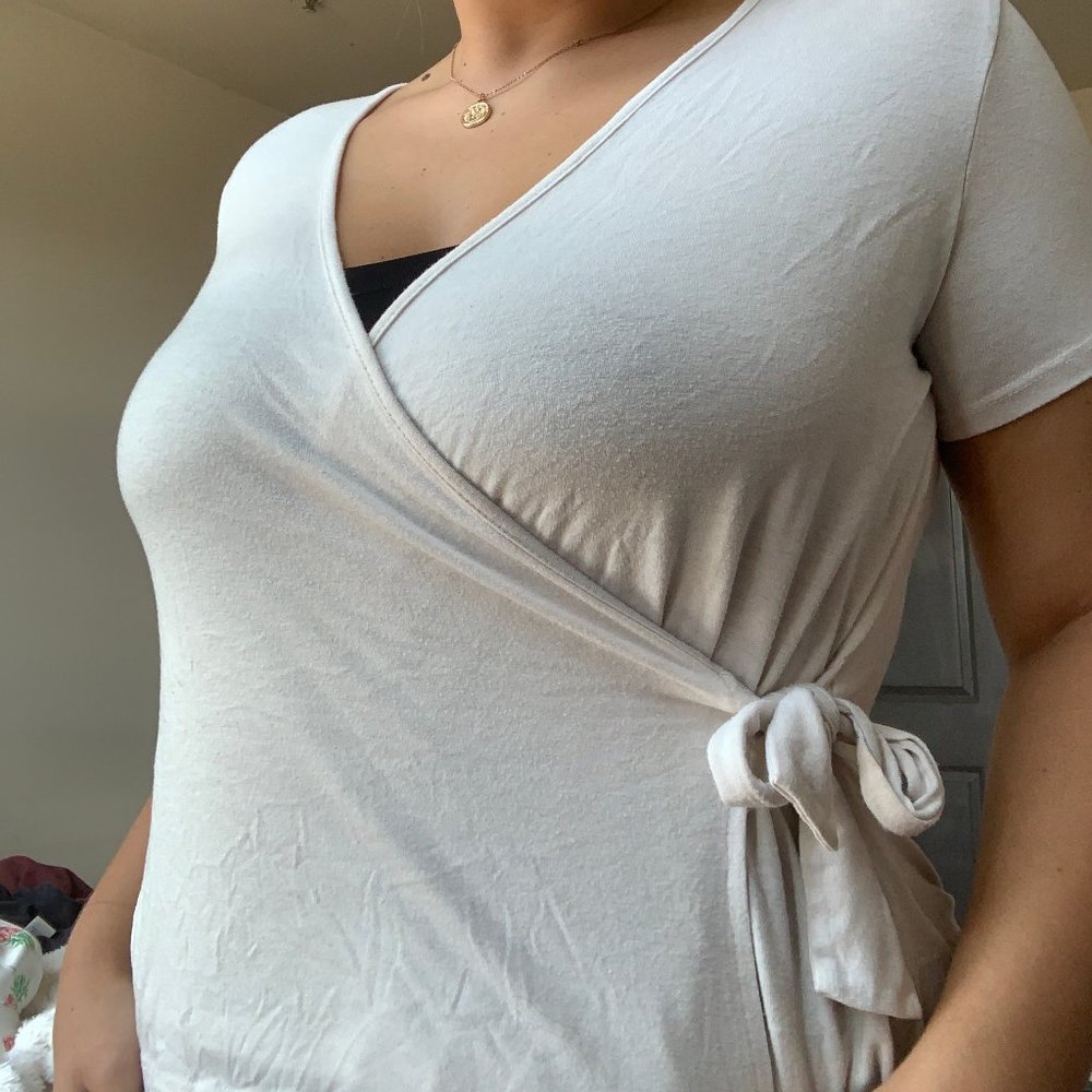 White / Cream Wrap Top